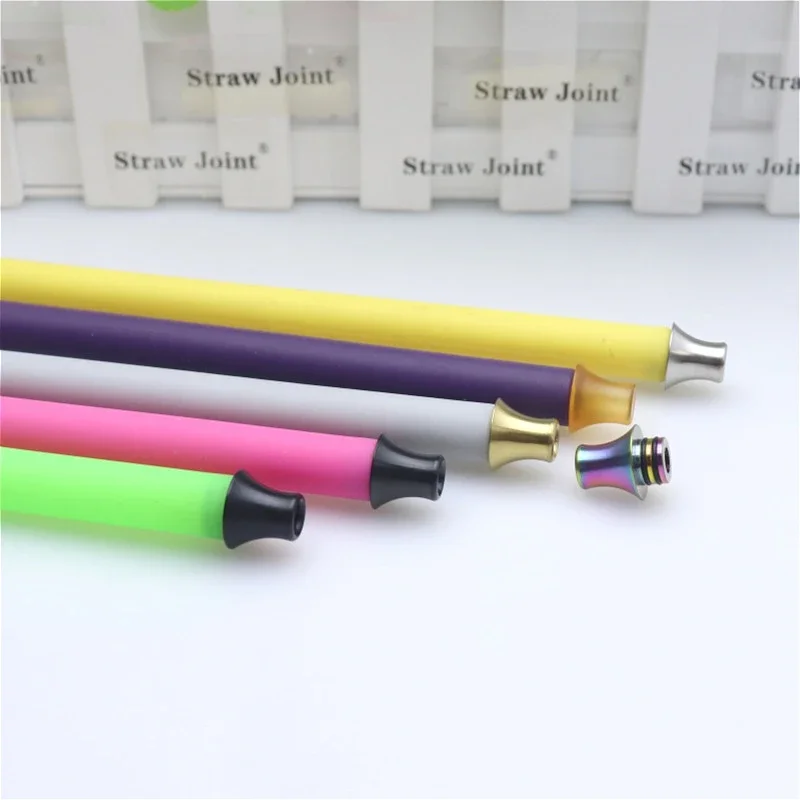 1 قطعة طرف بالتنقيط 510 مظلة على شكل مفصل قش بلاستيكي من الفولاذ المقاوم للصدأ #4