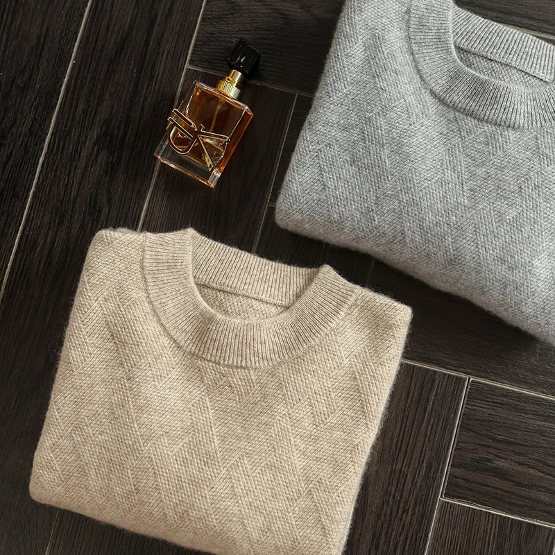 2025 nuevo suéter de cachemira para hombre Otoño Invierno 100% suéter cálido de cachemira suave y cómodo jersey de punto camisa Base
