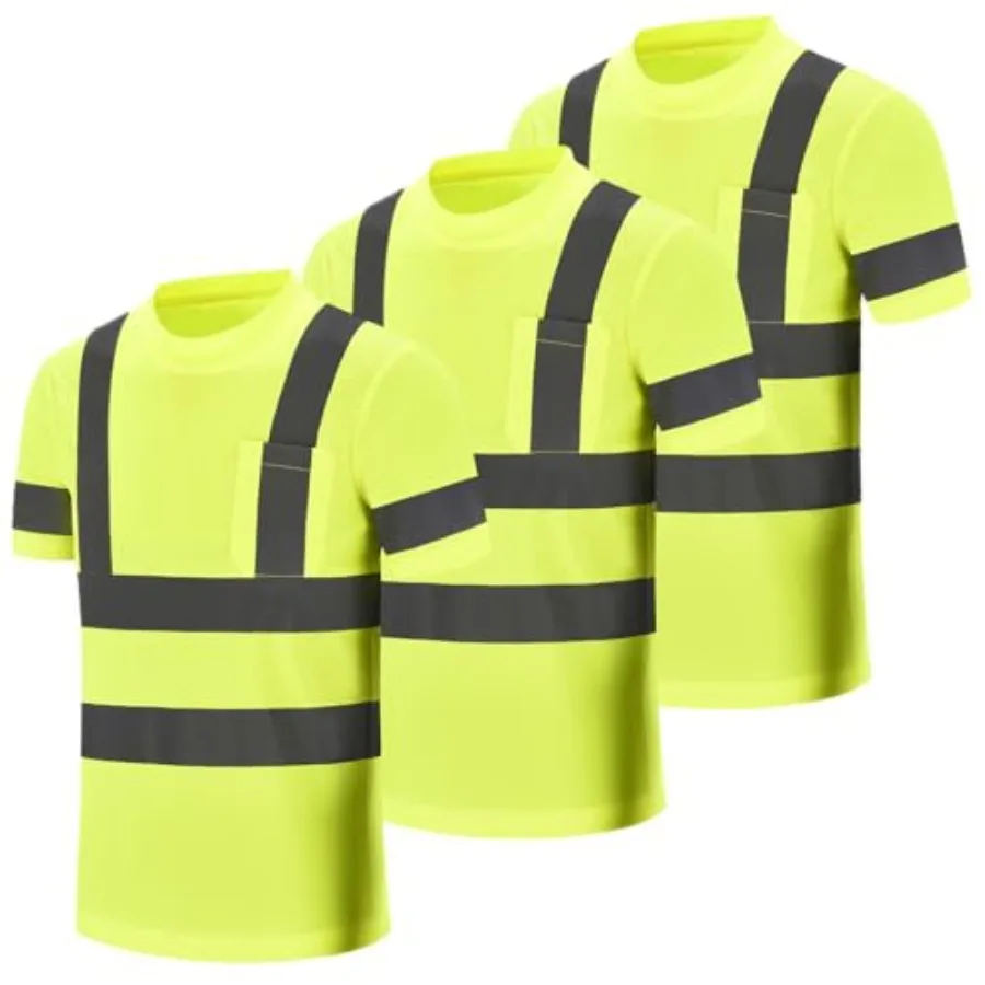 

AYKRM Hi Vis T Shirt ANSI Class 3 Reflective Safety High Visibility Shirts XS-6XL