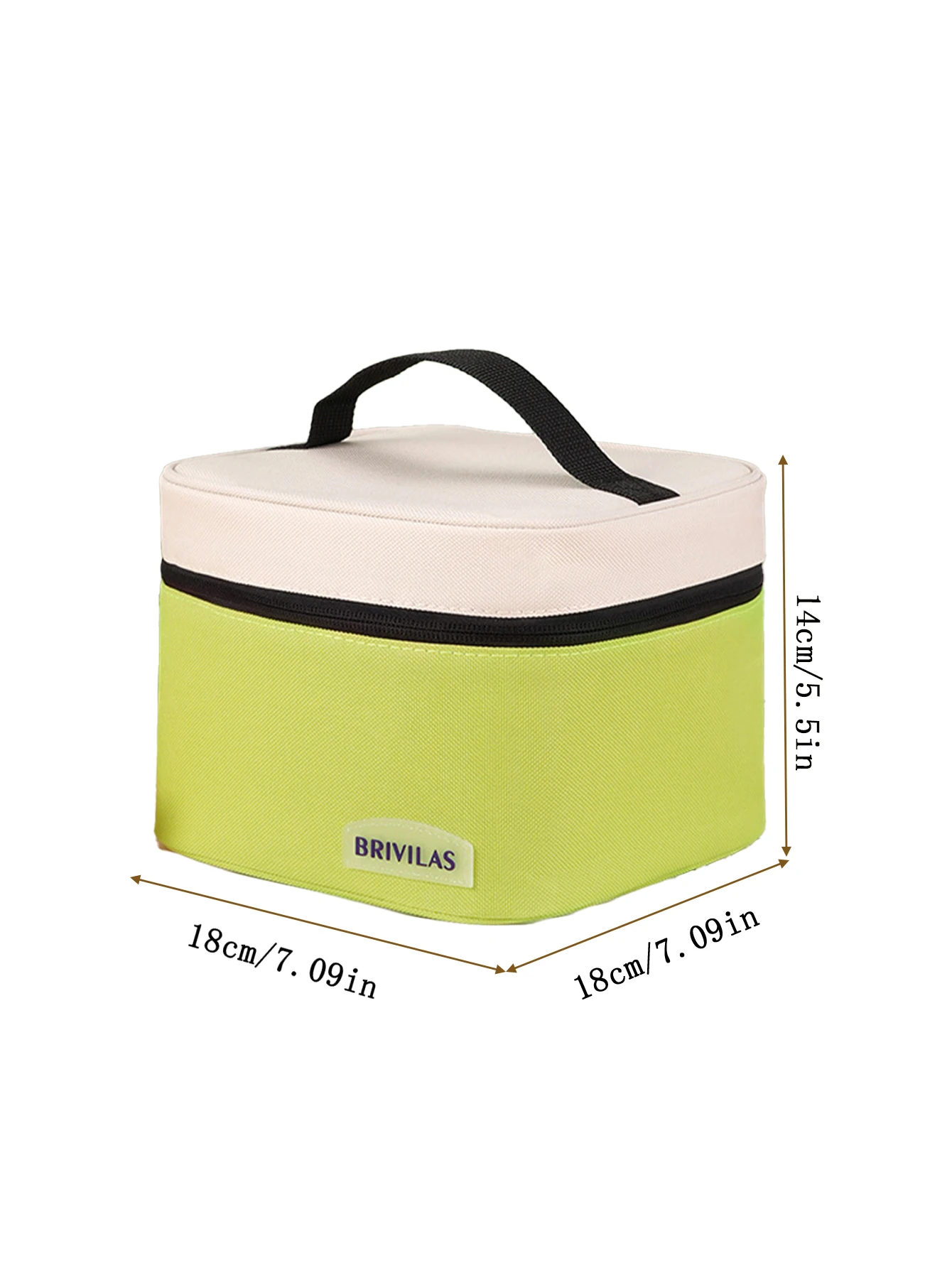 Color blocking small square insulated lunch, outdoor camping and picnic portable lunch bag, insulated cold ice bag