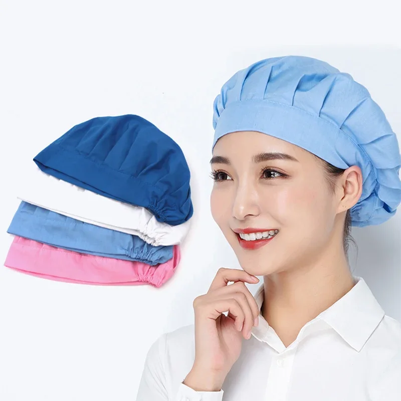 Unisex Elastic Mesh Cap Breathable Workwear Chef Waiter Kitchen Cafe Bar Restaurant Hotel Bakery Hat for Men And Women