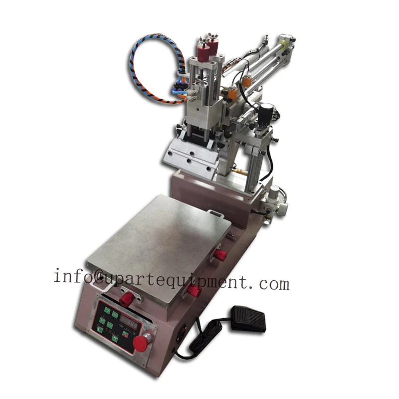 Small Automatic Oblique Arm Paper Screen Printing Machine Garment Silkscreen Printer