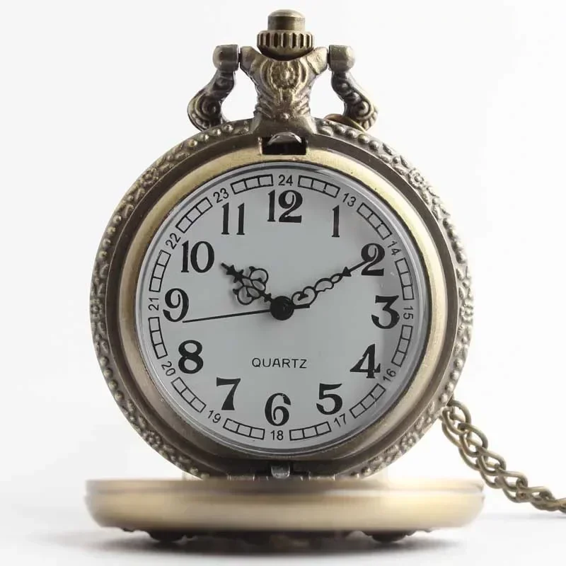 Retro Engraved Pattern Quartz Pocket Watch New Design Necklace Pendant Gift For Men And Women