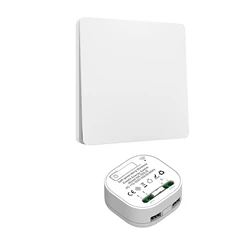 New Self-powered Switch Household Remote Control Push Button Switch Waterproof 1gang Panel Without Battery Kinetic Energy Switch