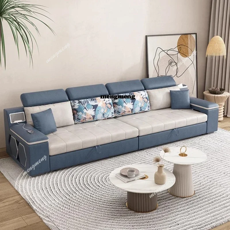 Minimalist Living Room Sofas Storage Small Apartment Convertible Straight Sofa Elegant Comfortable auteuil Salon Home urniture