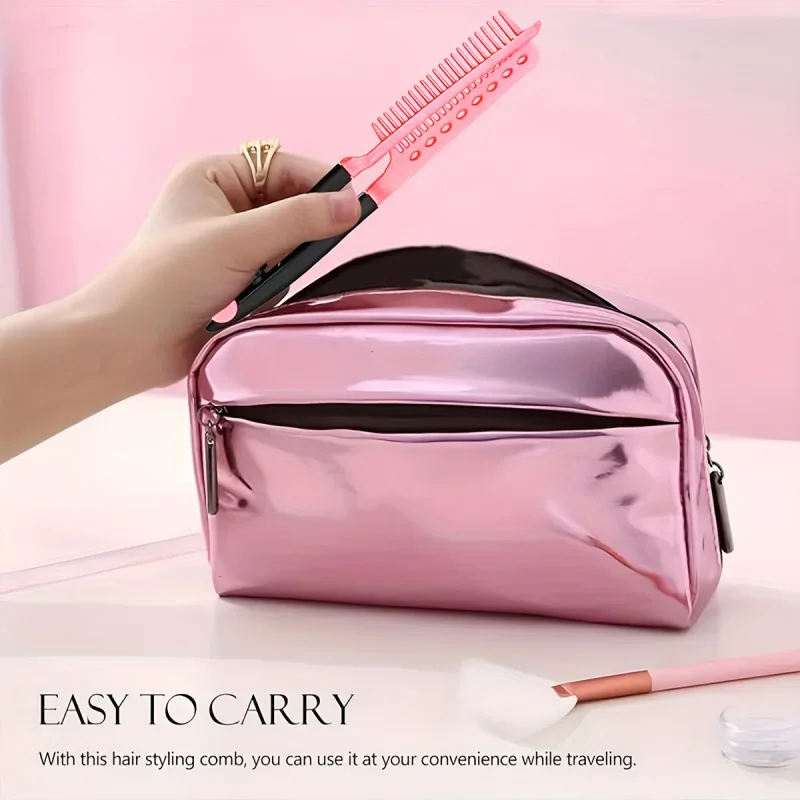 فرشاة فرد الشعر قابلة للطي من النوع V، أداة تصفيف الشعر بنفسك، أمشاط تصفيف الشعر الطبيعية، مشط تجعيد الشعر