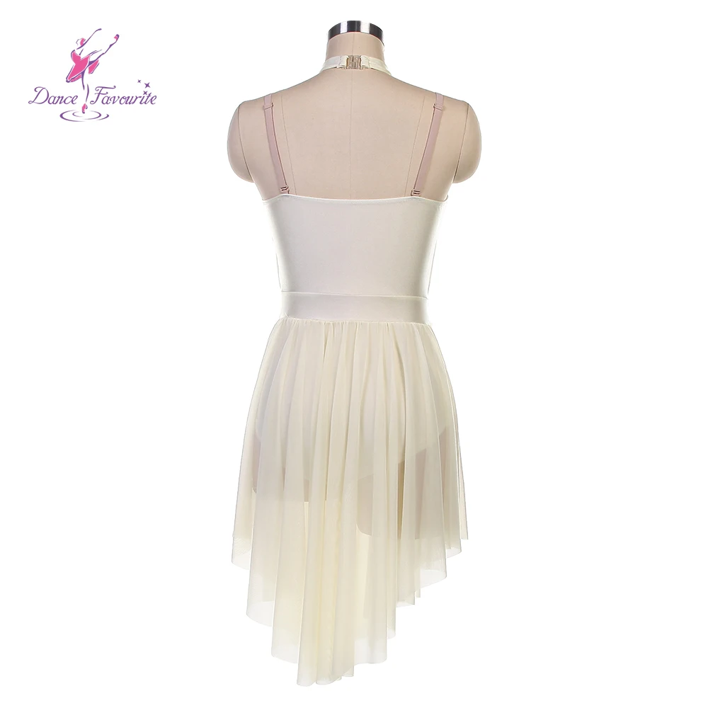 2026 جديد العاج دنة مع شبكة فستان طويل فستان الباليه الغنائي أزياء رقص DF25136B #2
