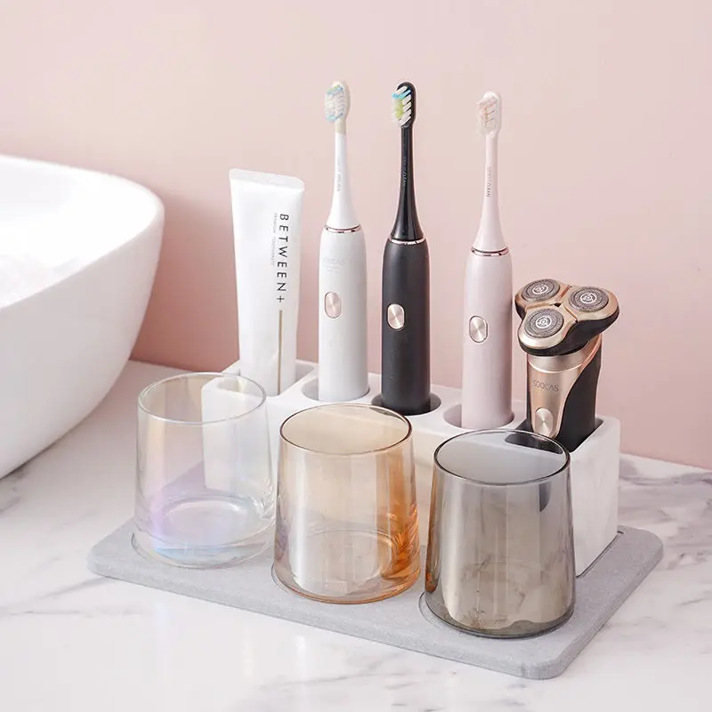 Electric Toothbrush Razor Holder Base Creative Toilet Mouthwash Cup Tooth Rack Bathroom Table Top Storage Drainage Holder ZD327