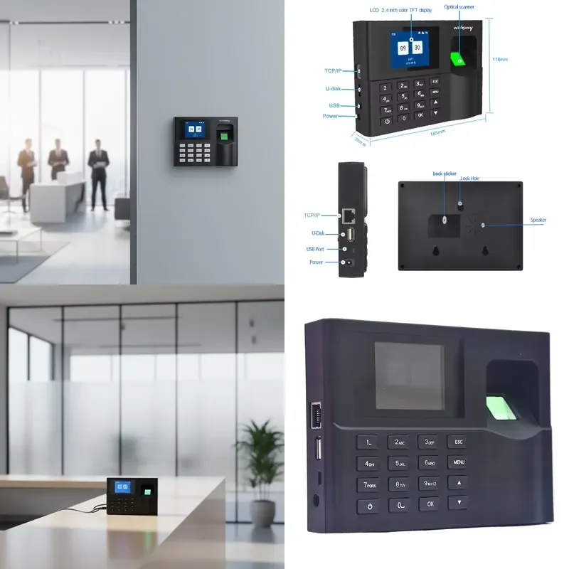 Linux-Based Attendance Statistics Software Fingerprint Password Authentication USB Export Punch Time Recording LCD Display DC