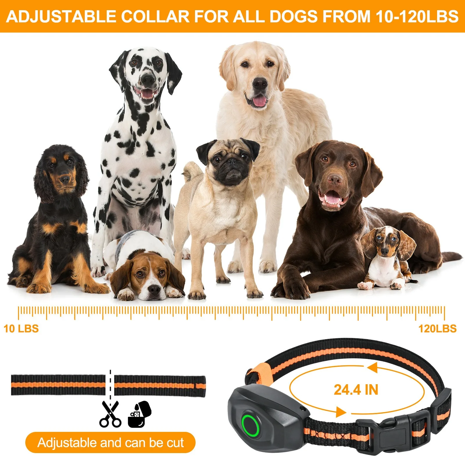 Training Collar Shock Collar with Remote Range1300ft 3 Training Modes Rechargeable Electric Shock Collar Small Medium Large Dogs