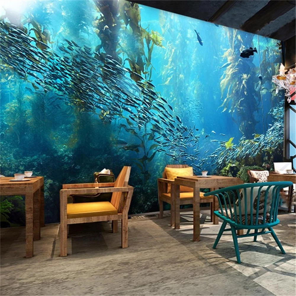 

Пользовательские 3D стереоскопические большие настенные обои Подводный мир морская рыба обои для гостиной детская комната ТВ фон