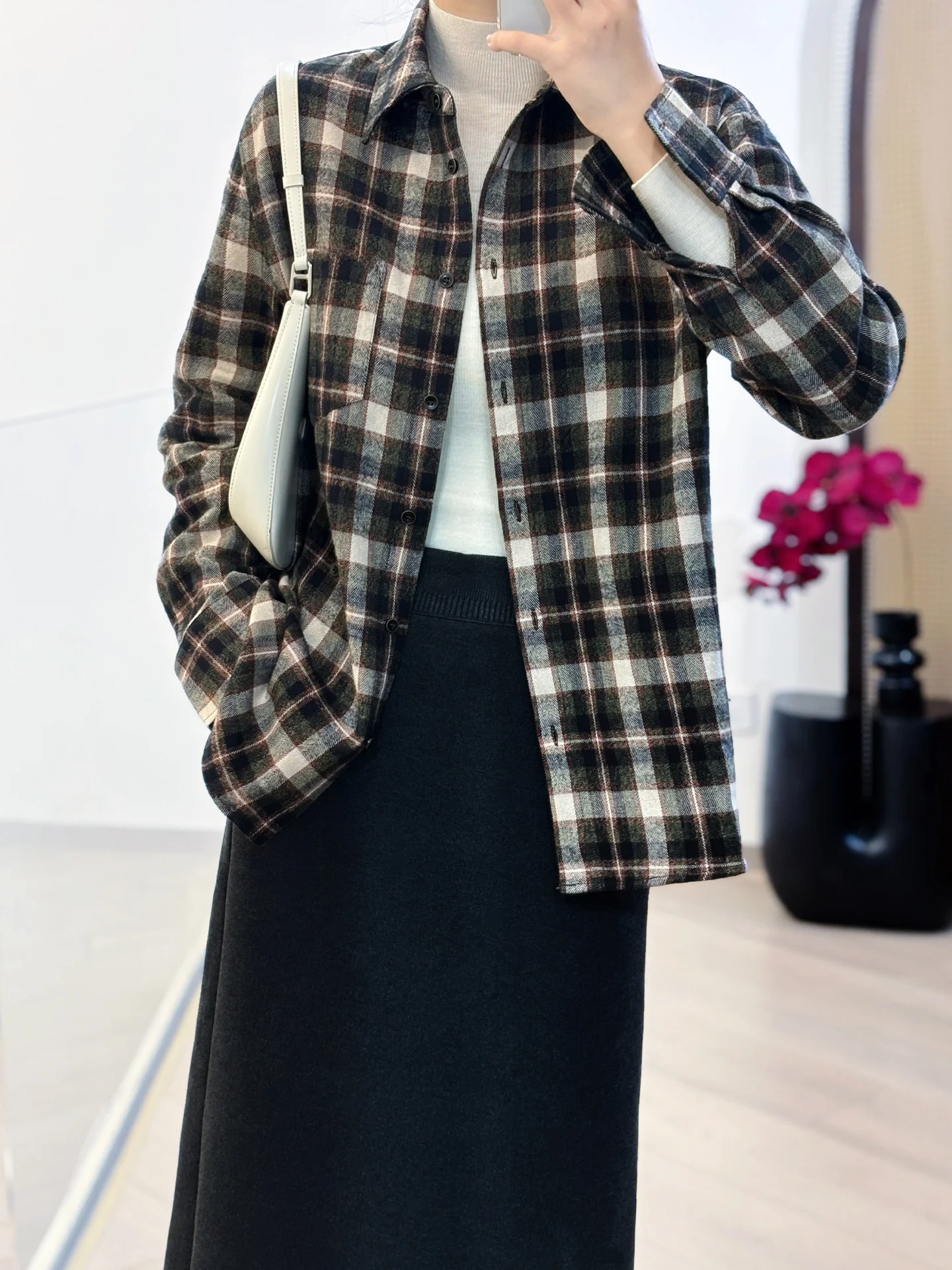 

Женская блузка Petite Namel в стиле ретро из хлопка в клетку с высококачественным цветным плетением, на боковых пуговицах, из чистого хлопка, свободного кроя