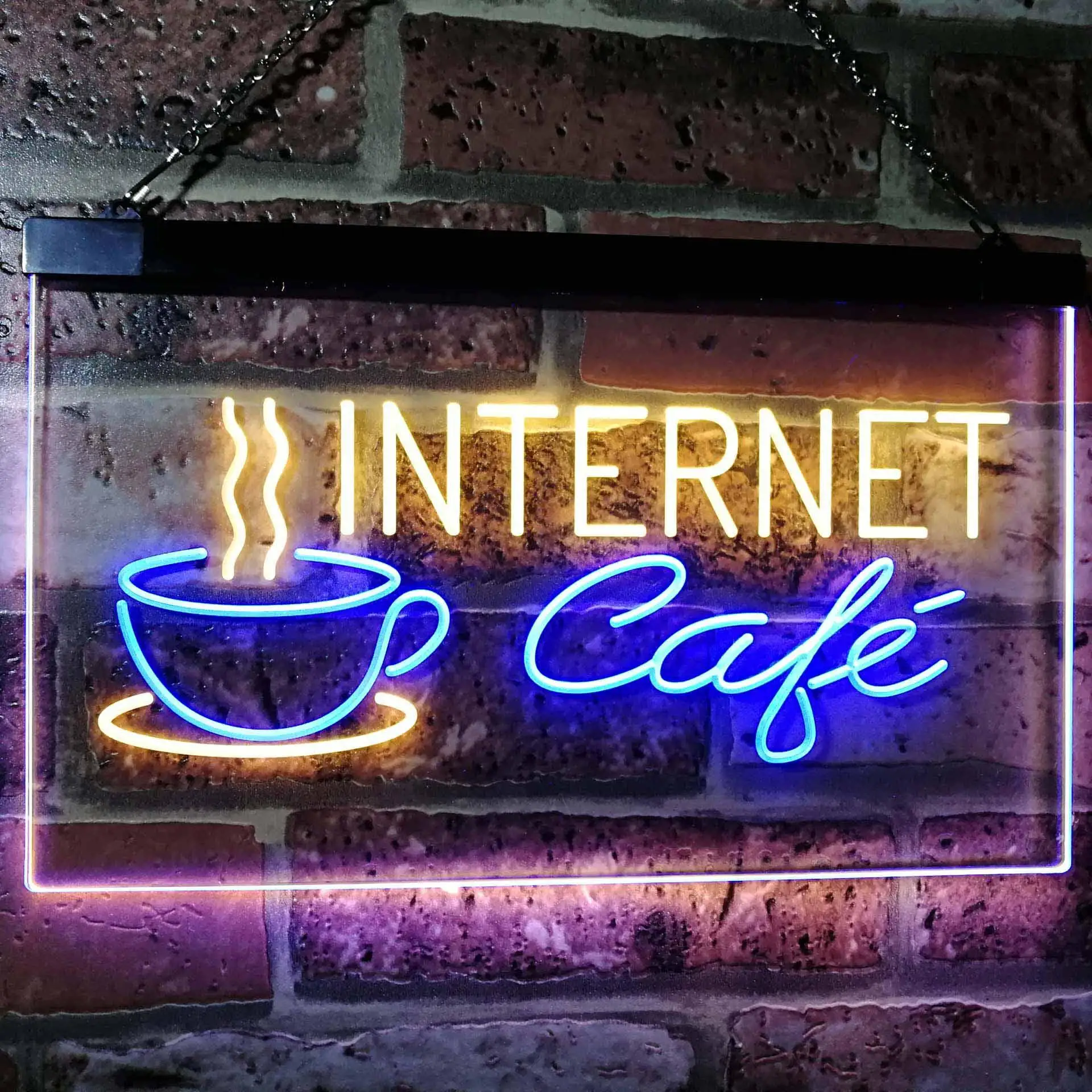 

Интернет-кафе. Двухцветная светодиодная неоновая вывеска с горячим кофе st6-i2471