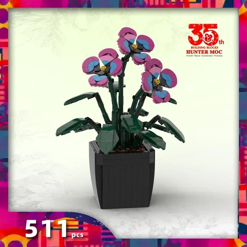 Decoración de flores, florero artístico, regalo para niña, cosas, juguetes para niñas, ramo de flores, bloques de construcción, flores artificiales, Cristo