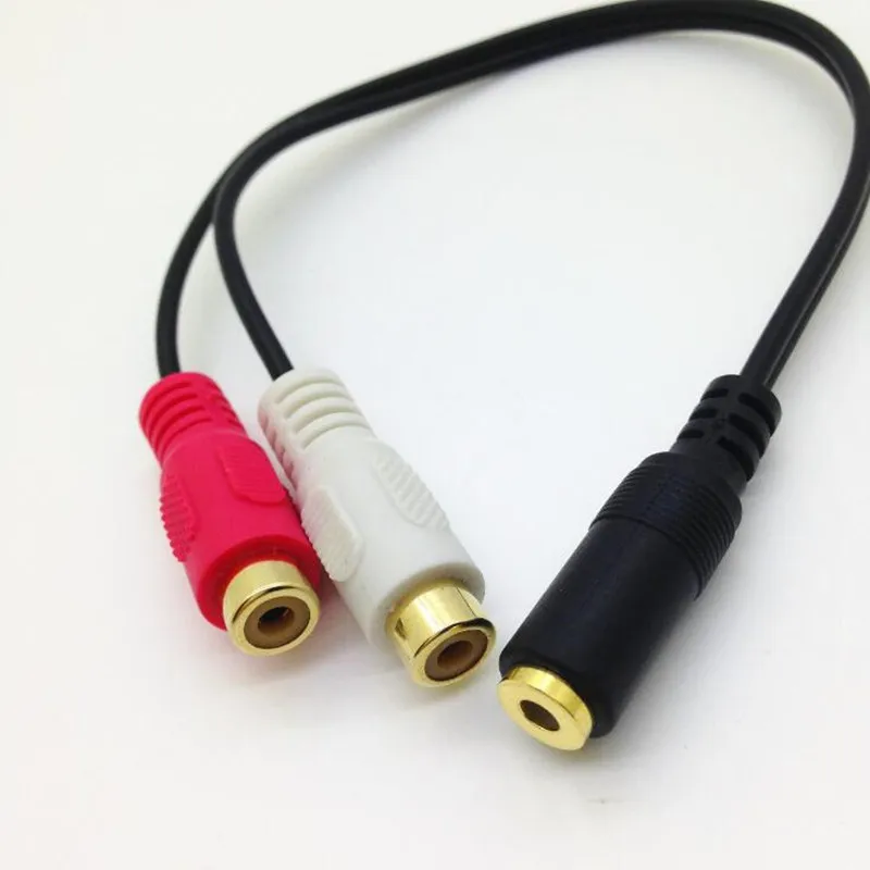 Wtyk LBSC 3.5mm (żeński) do dwóch gniazd RCA (żeńskie)-0.25m