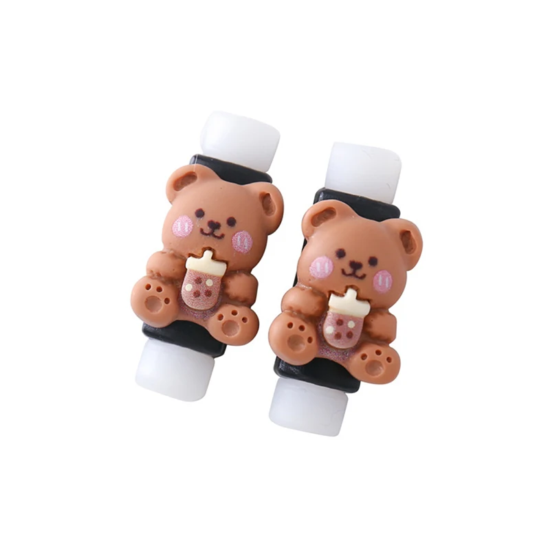 2pcs Cartoon Animal Cable Protector Usb Line Earphones Cable Protector Charger Cartoon Bite Data Line Protectors Cable Organizer