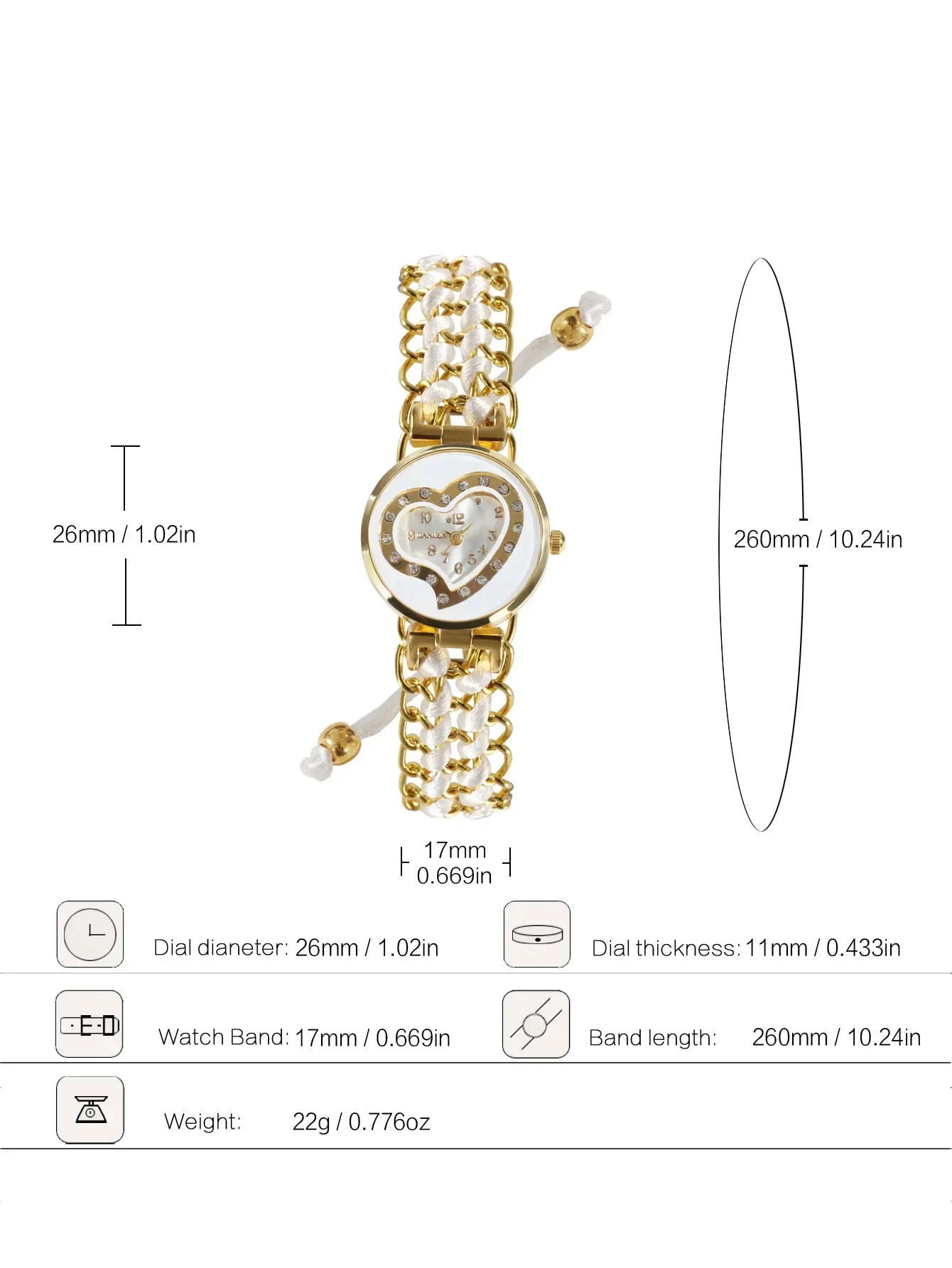 Frauen Liebe Gestrickte Armband Quarz Armbanduhr Modische Einfache Stil Quarz Armbanduhr Reloj Mujer