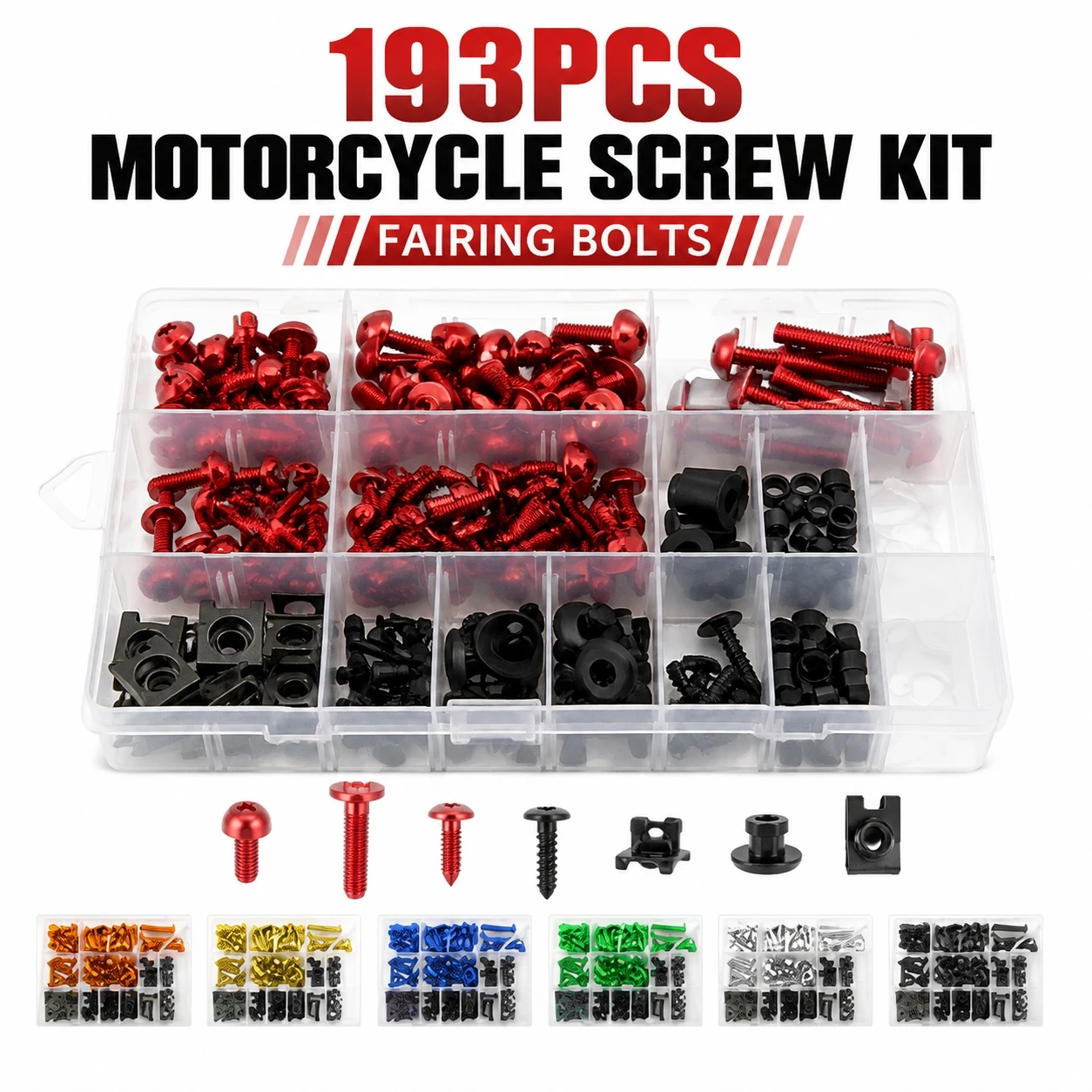 Motorcycle Fairing Bolt Kit Windscreen Body Panel Screw Set Multicolor Anodized Allen Bolts Nuts Washers Fit Sport Naked Cruiser