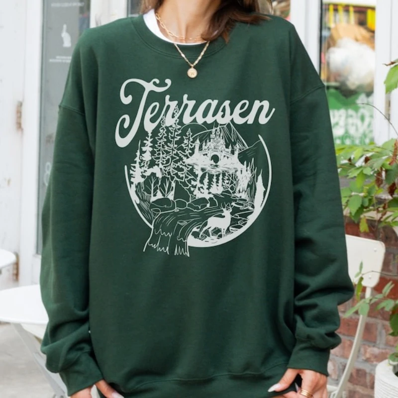 Terrasen Trono de Vidrio Sudadera con licencia Sarah J Maas Merch TOG Fireheart Regalo para que sea la trece fin Sudadera con capucha a juego