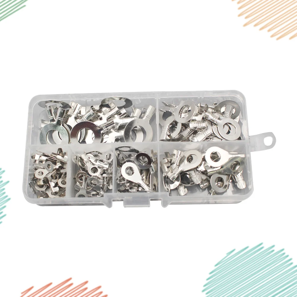

150pcs Tinned Cable Terminals Annular Lug Wire Connectors Non-Insulated High Conductive For Automotive Motorcycle Appliance