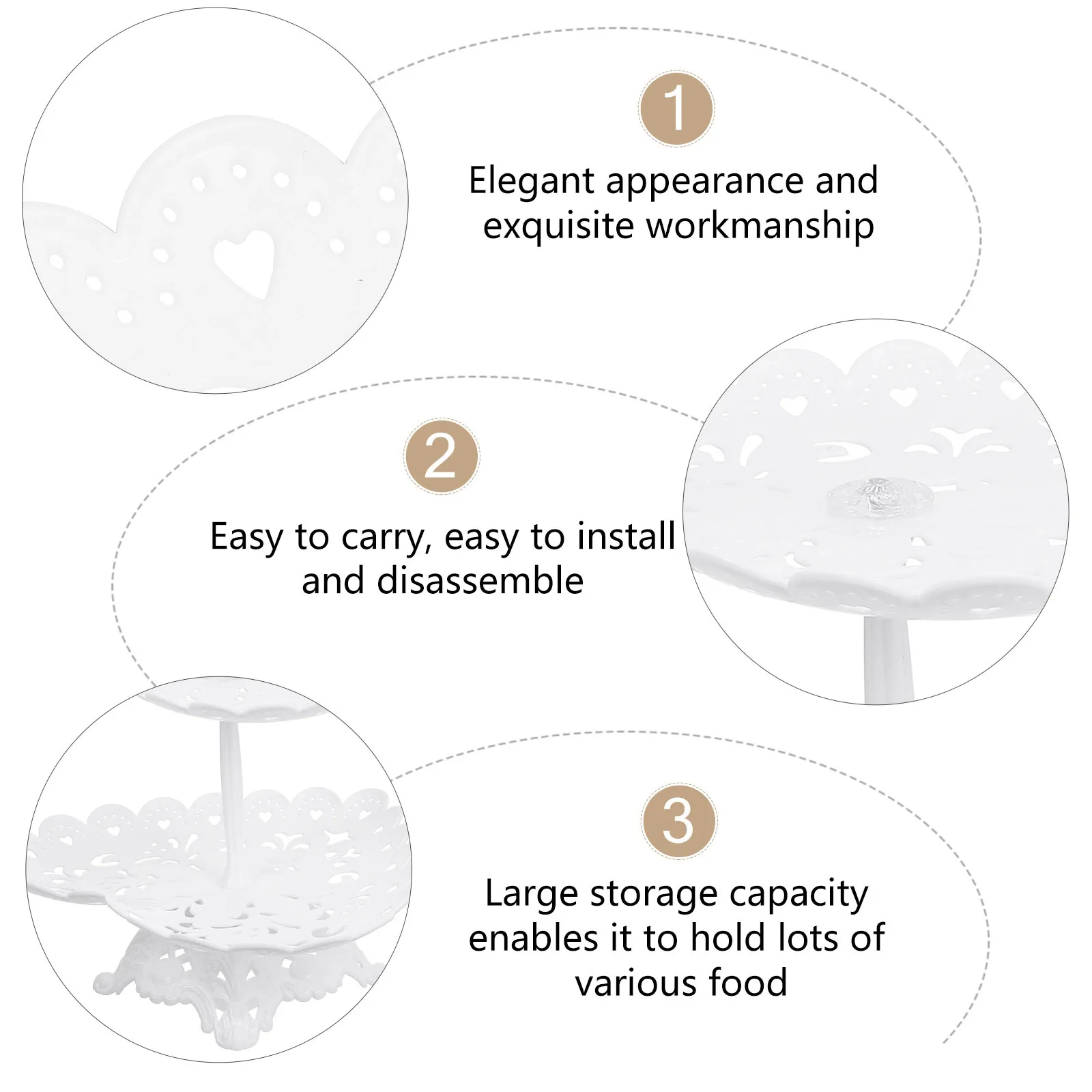 

Heart Shaped Cake Stand Multilayer Dessert Display Rack For Party Birthday Snack Holder Non-Slip Table Decor Doughnuts