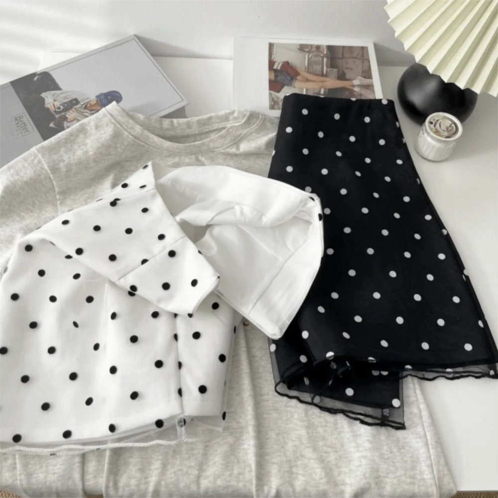 

Female Clothing Vintage Polka Dot Skirt Zipper Casual High Waist Skirt Korean Style Bodycon Mini Skirt Preppy Style