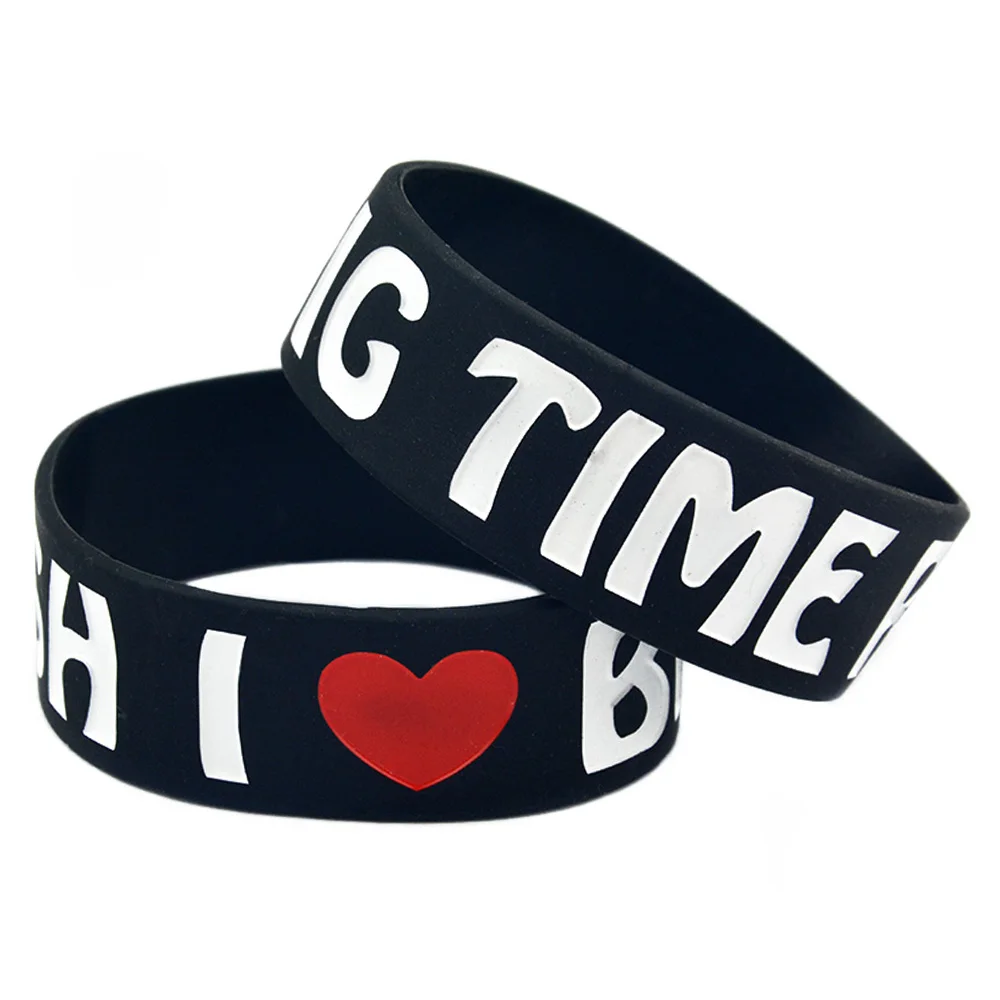 1 PC I Love Big Time Rush Silicone Wristband 1 Inch Wide For Music Concert