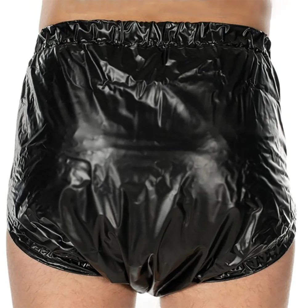 ملخصات PVC لامعة مثيرة ، ملابس داخلية غريبة wetlay ، زر متابعة سيسي Knicker ، سراويل داخلية تأثيري جديدة للنادي ، خصر مرن #2