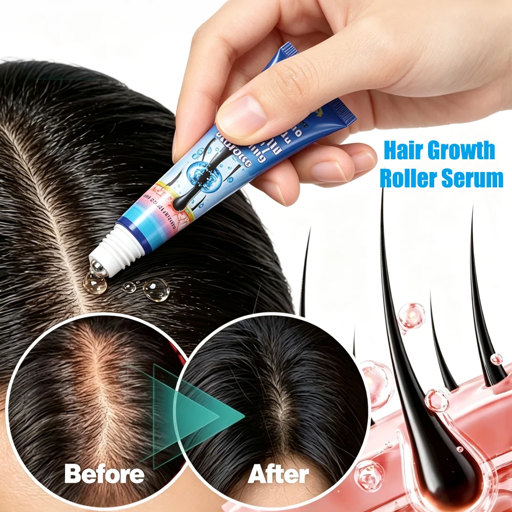 Maintain hair follicle vitality, reduce hair shedding — roll-on massage serum.