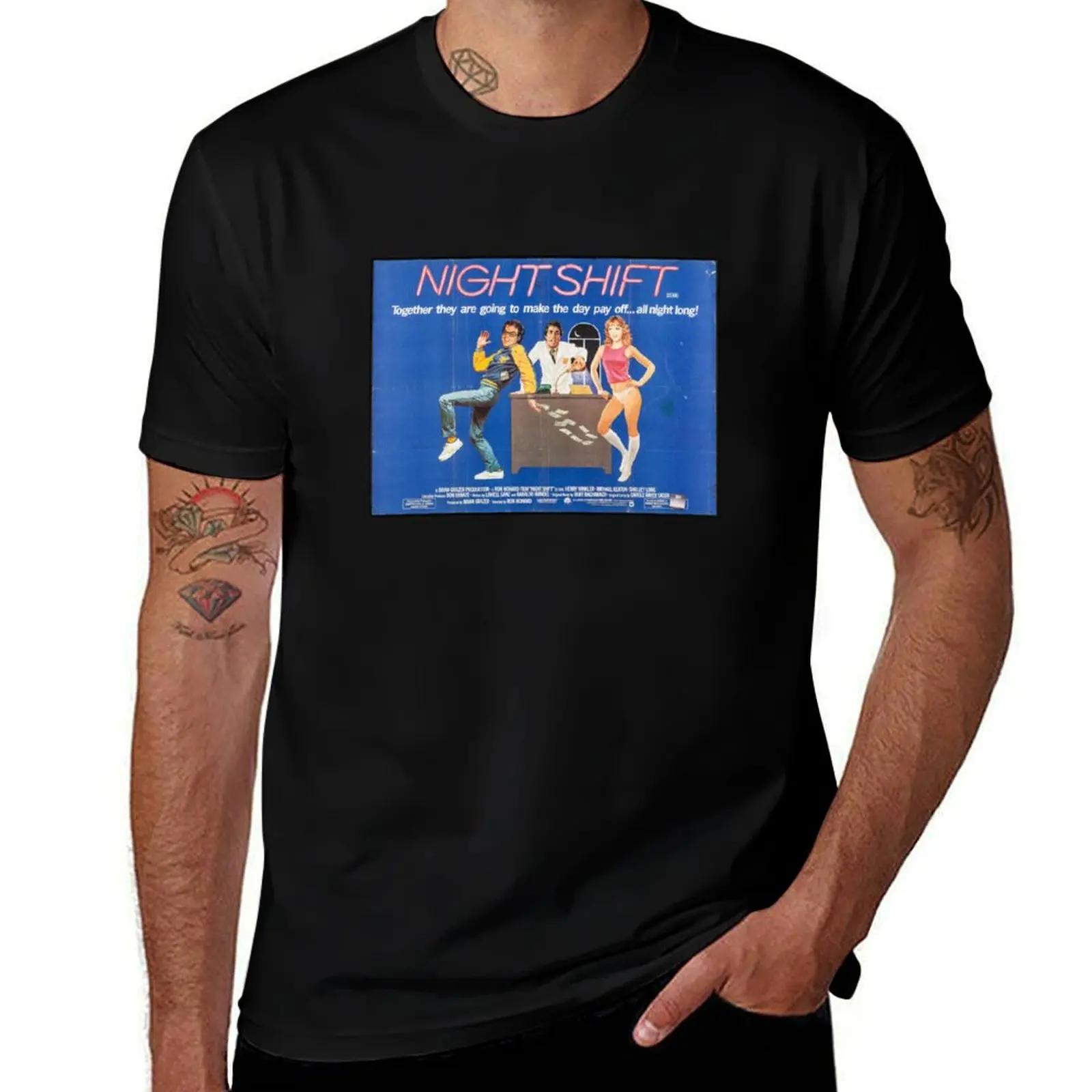 Night Shift Movie Poster T-Shirt Large Size Casual Short Sleeve Top T-Shirt