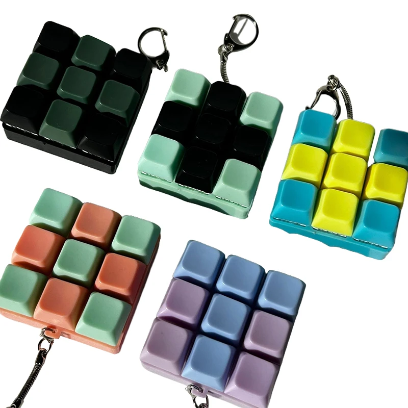9 teclas teclado mecânico eixo testador diy botão fidget keycap fidget chaveiro teclado brinquedos dedo teclado bonés brinquedo