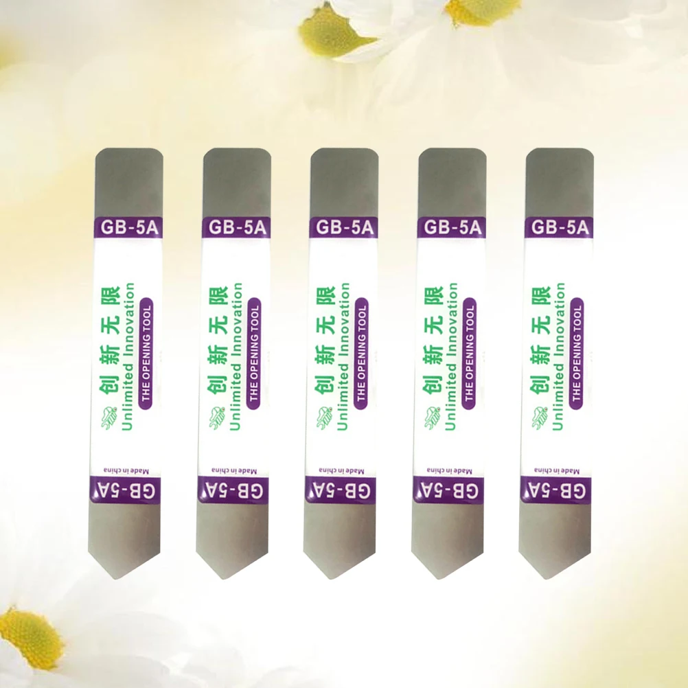 5 PCS Cell Phone Mobile Disassembly Electronics Opening Pry Tool Stainless Steel Tools for Silver