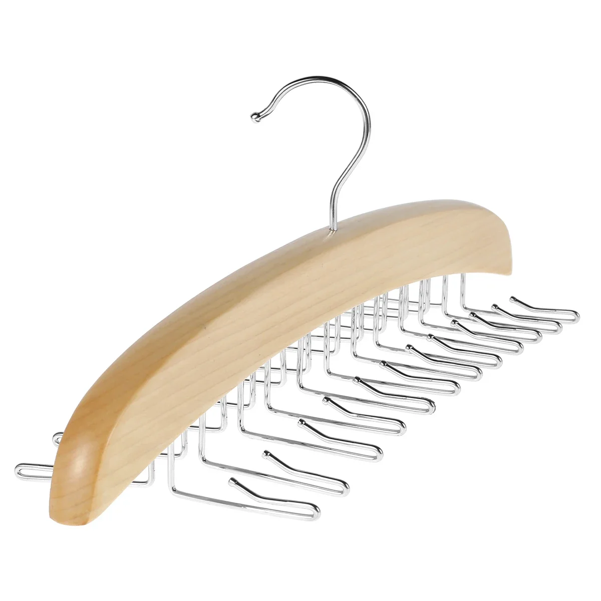 Camisole Hanger Wooden Tank Top Organizer with 24 Metal Hooks 360 Degrees Rotation Strappy Dress Hanger Multipurpose Hanger for