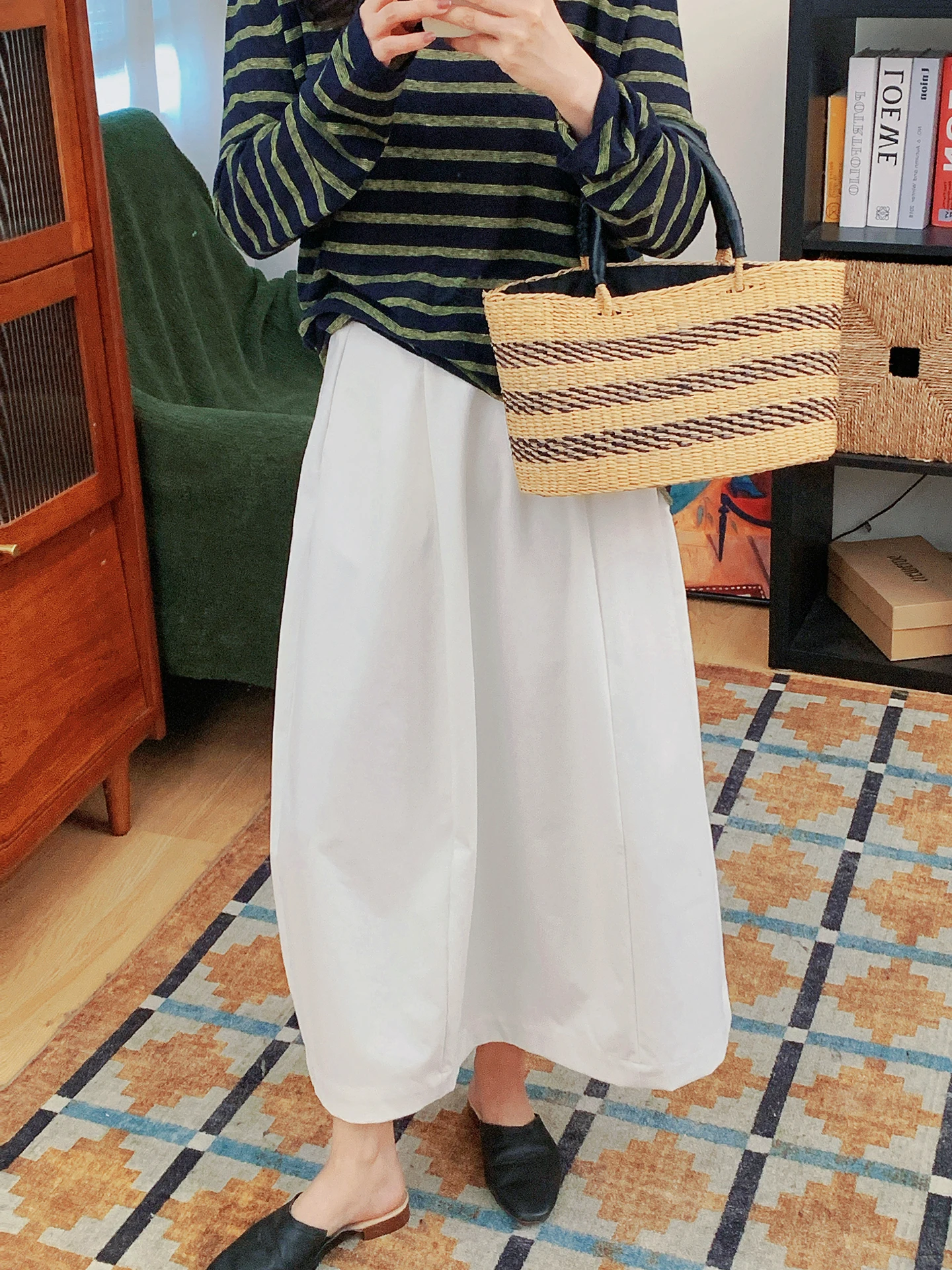 

Натуральная 3D-юбка А-силуэта в форме груши, немнущаяся, с завышенной талией, стройнящая, струящаяся, миди, для женщин, из полиэфирного волокна, без эластана