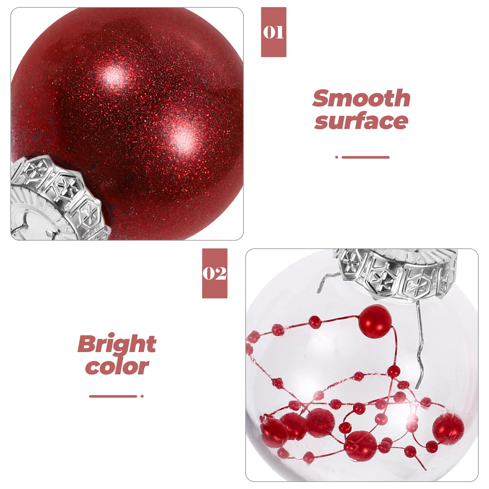 

24 Pcs Transparent Holiday Decoration Pendant Christmas Ball Decorations Hanging