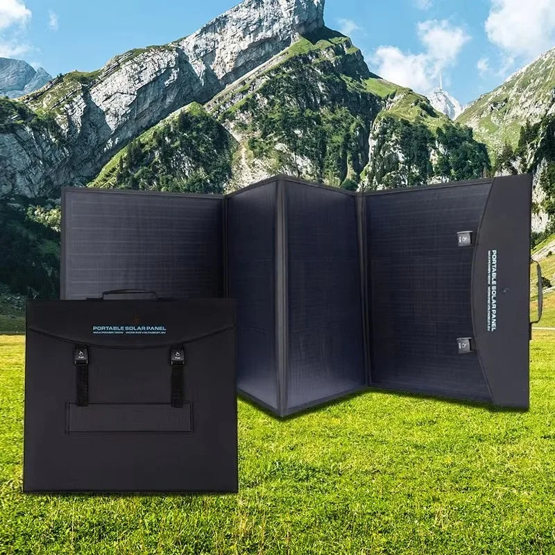 160W Solar Folding Panel Outdoor Solar Charging Small Portable RV Self Driving Camping Solar Panels