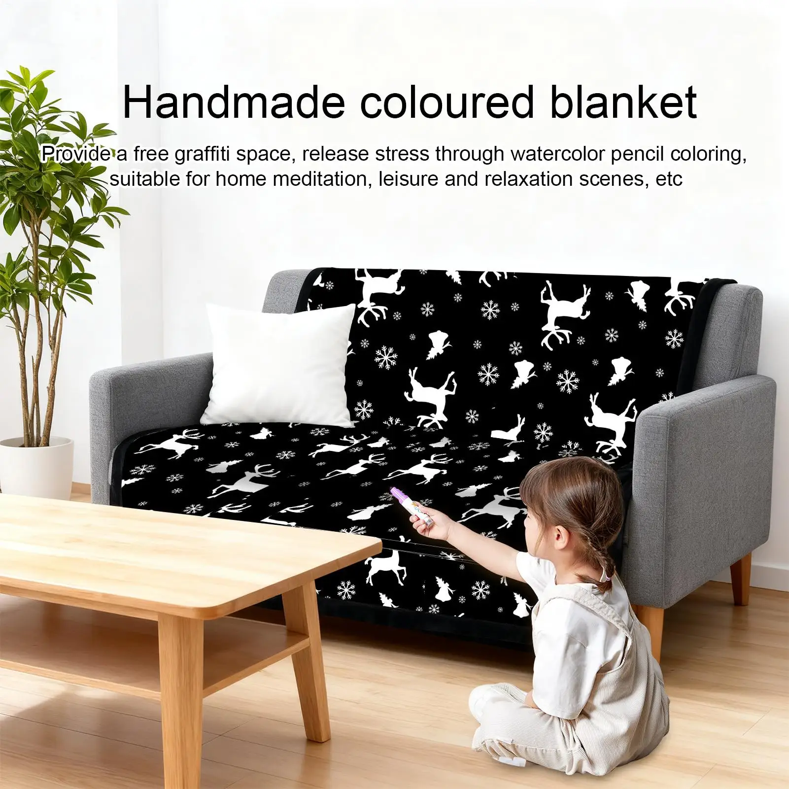 

Color Your Own Blanket For Adults Washable Christmas Decoration Make Your Own Blanket For Children Teens Adults Craft Lovers Art