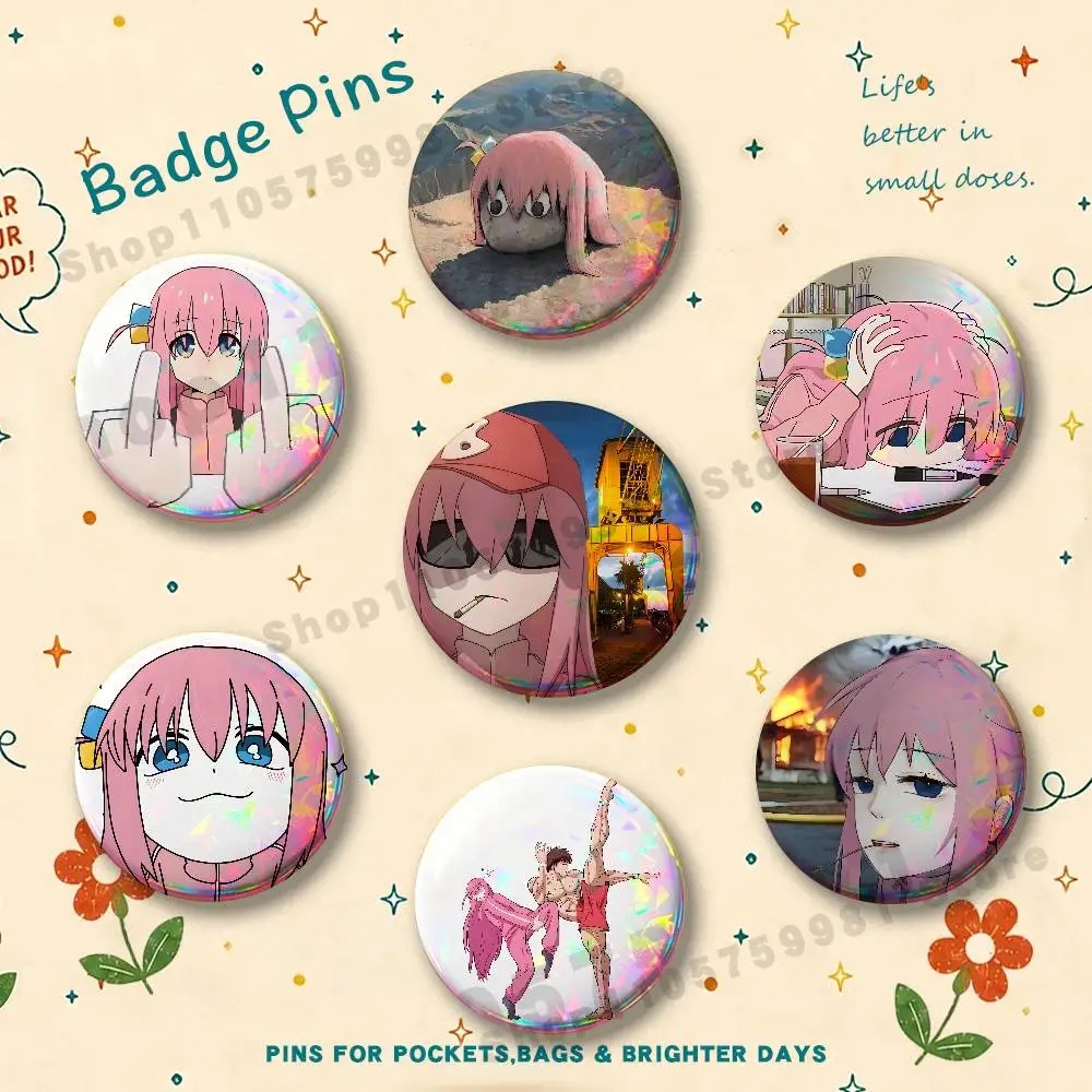 H-Hitori G-Goto Badges Cartoon Character Pins Brooch for Bag Shoes Decoration Jewelry Gifts