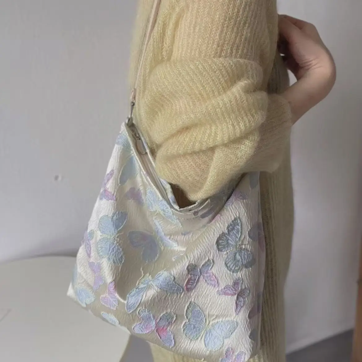 Torba damska nylonowa kokardka odporna na zachlapania woda koreańska moda słodka torba na ramię czes i torby Crossbody torba dziewczęca