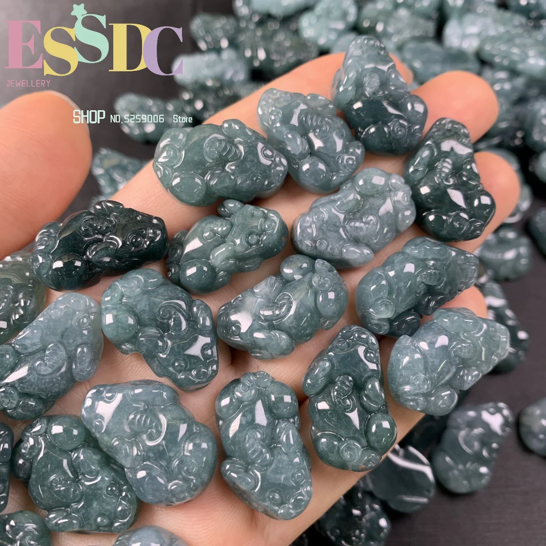 Myanmar Grade A Jadeite Ice Floating Burma Jade Pixiu Beads For Jewelry Making Diy Bracelet Charms Necklace Pendant Accessories