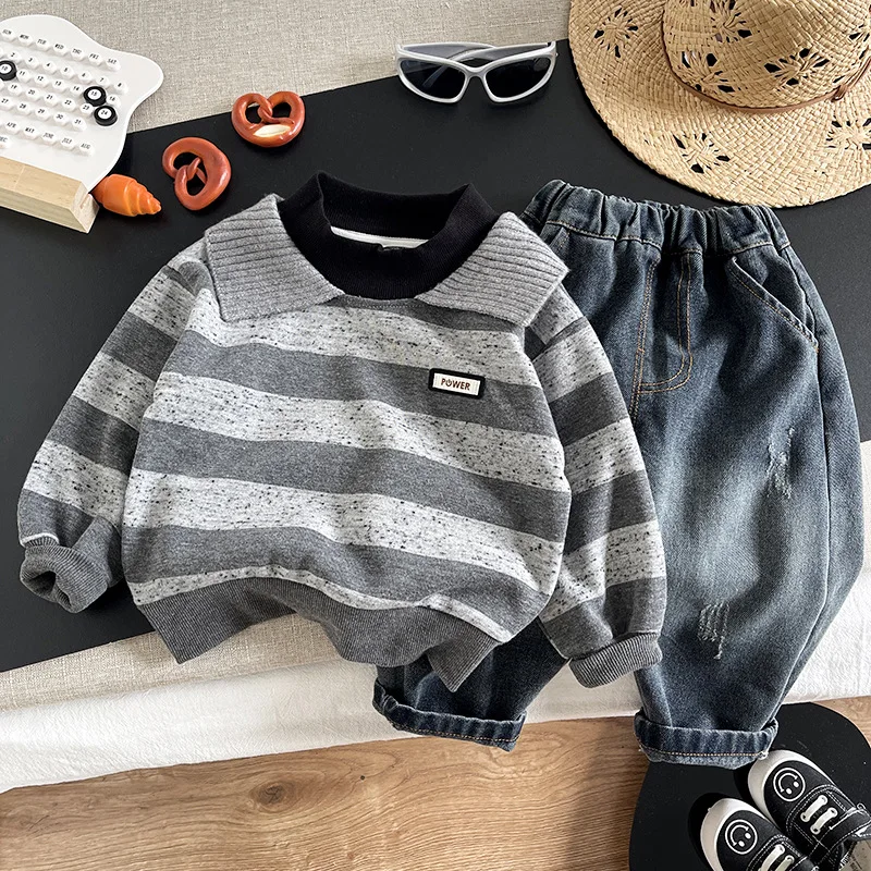 New Spring Autumn Baby Clothes Children Striped T-Shirt Pants 2Pcs/Sets Kids Boys Clothing Set Infant Costume Toddler Tracksuits