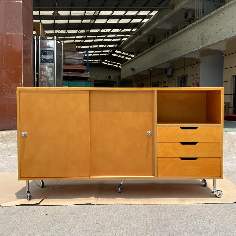 

Simple modern birch ocean board side cabinet storage drawer cabinet