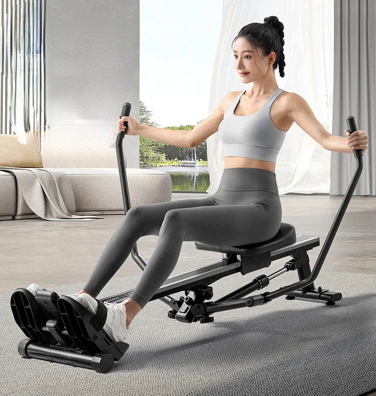 Double paddle hydraulic rowing machine silent rowing machine household fitness rowing machine