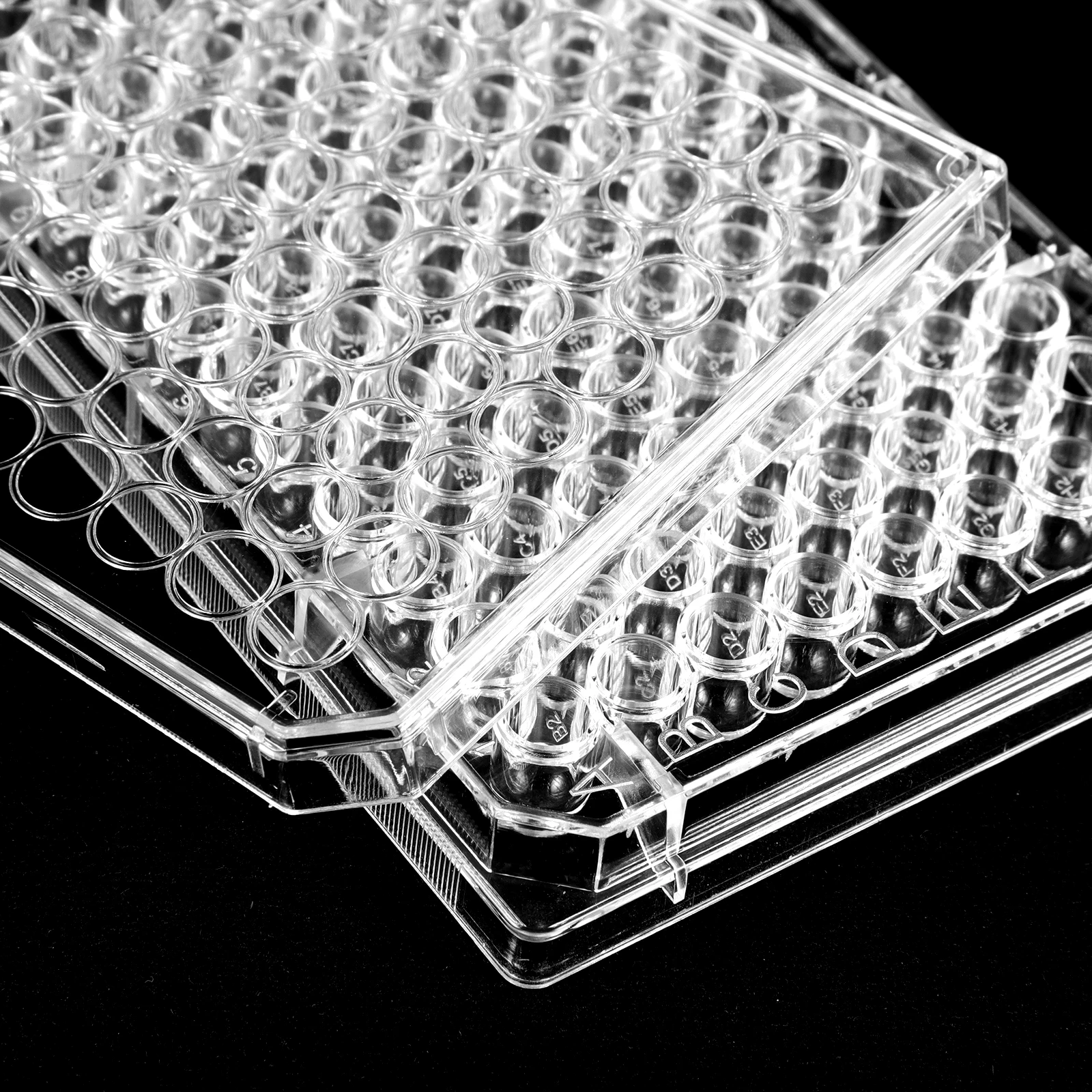 96-well Culture Plate Transparent Cell Tray with Lid for Lab Laboratory Petri Dish