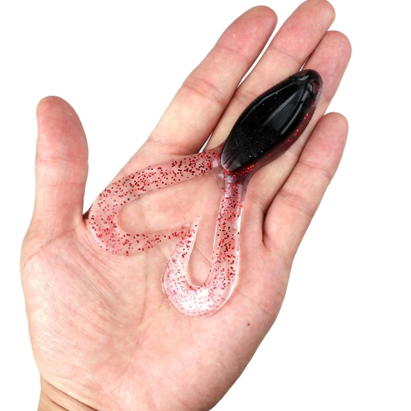 2PCS سيليكون الصيد السحر الاصطناعي سويمبيت التوأم الذيل العائمة الضفادع السحر #1