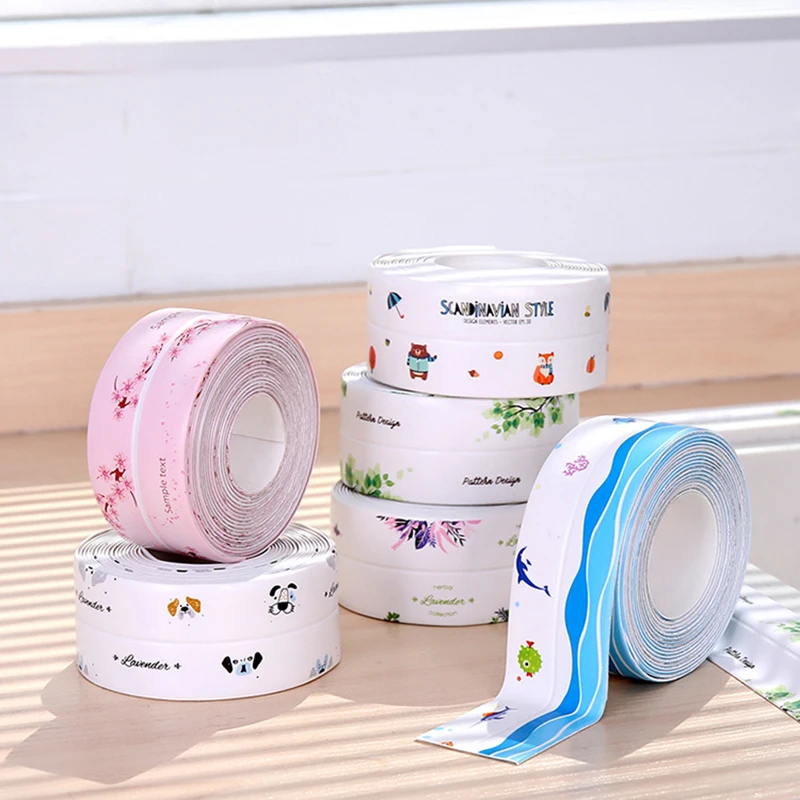 

PVC Sealing Strip Tape Bathroom Bath Toilet Caulk Tape Self Adhesive Waterproof Mildew Proof Tapes For Kitchen Sink Wall Corner