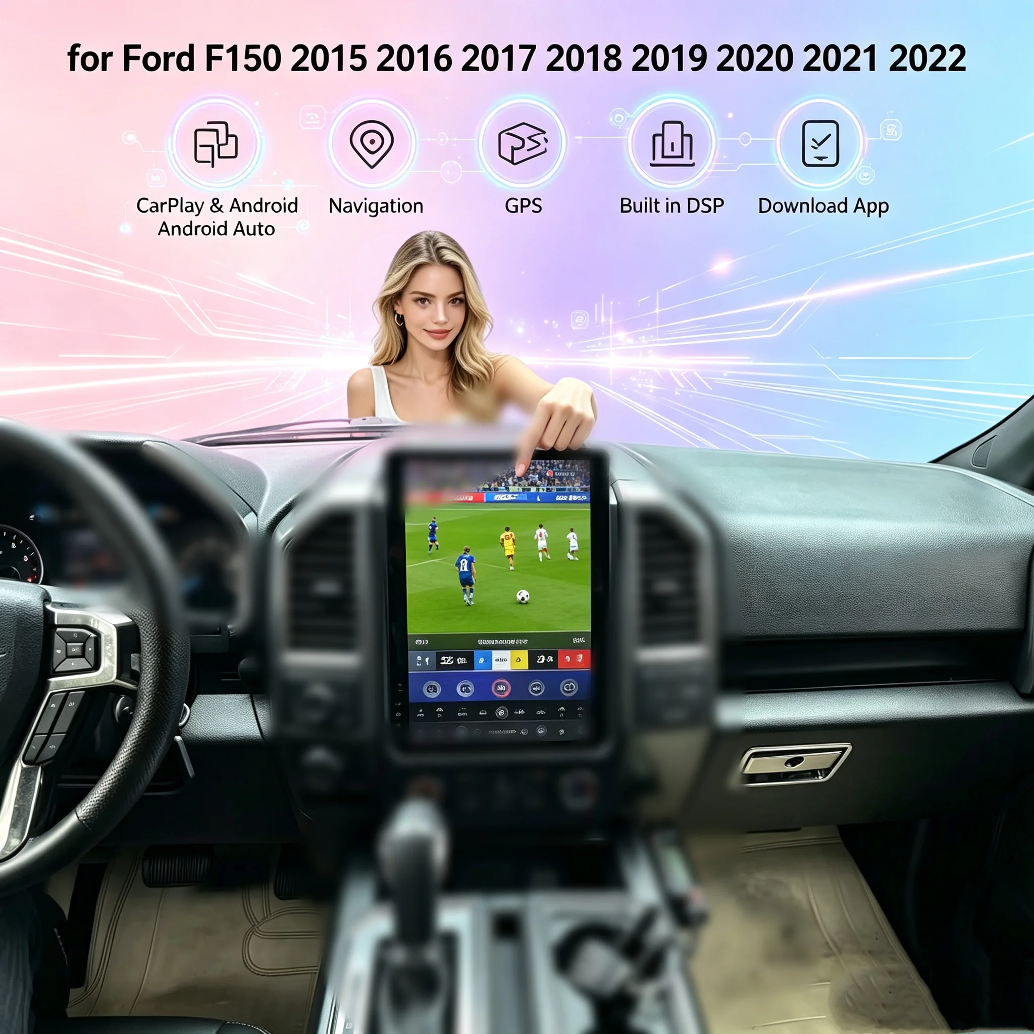 14.5'' Android 15 Carplay Car Stereo Radio for Ford F150 2015 2016 2017 2018 2019 2020 2021 2022 Smart Car Systems