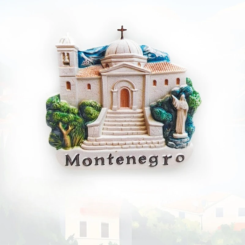 

Montenegrin Church Fridge Magnet - 3D Bay of Kotor Souvenir Venetian Gothic Decor Luxury Balkan Travel Gift