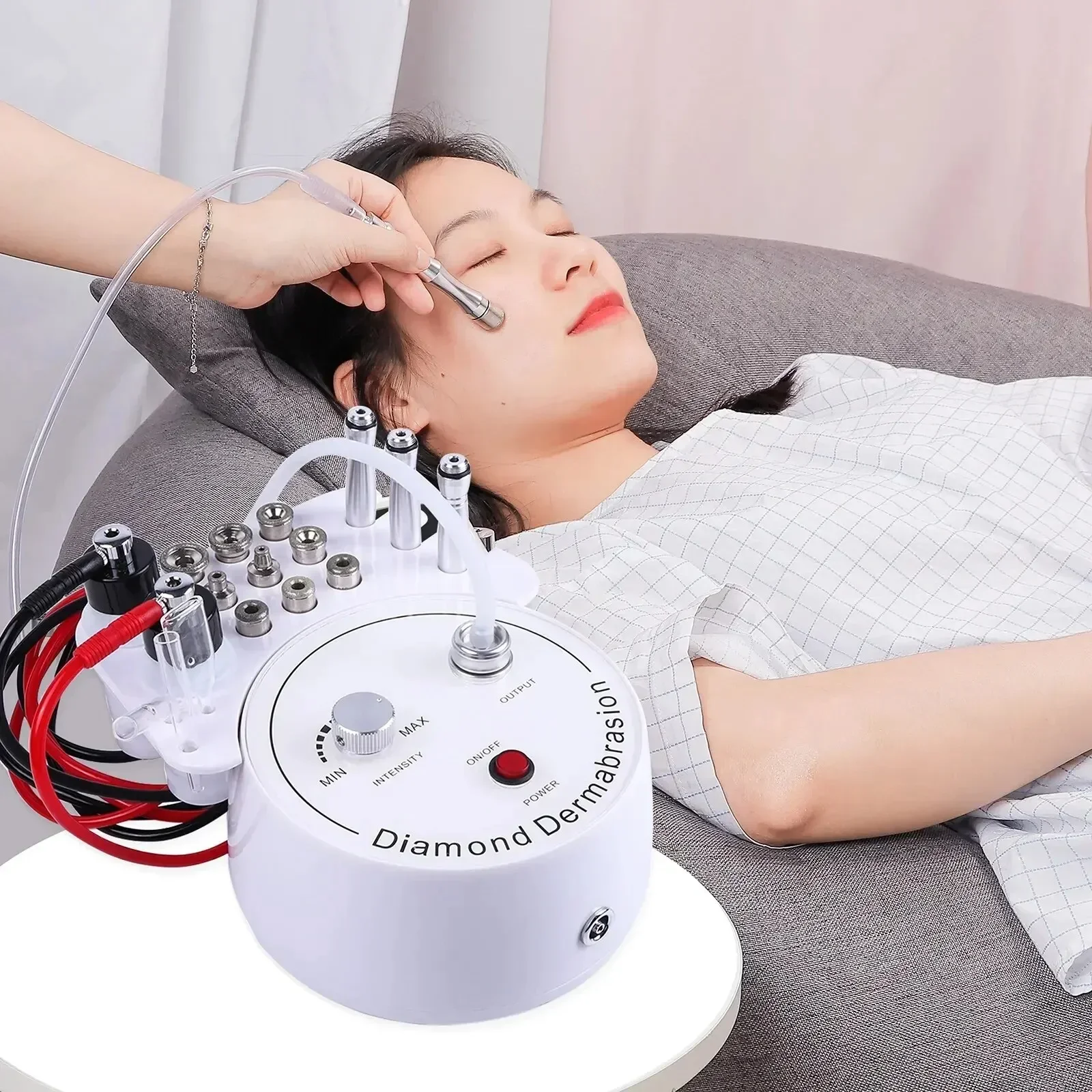 Beleza Diamante Microdermabrasion Dermabrasion Máquina, Spray de água, Esfoliação, Rugas e Face Peeling, 3 em 1