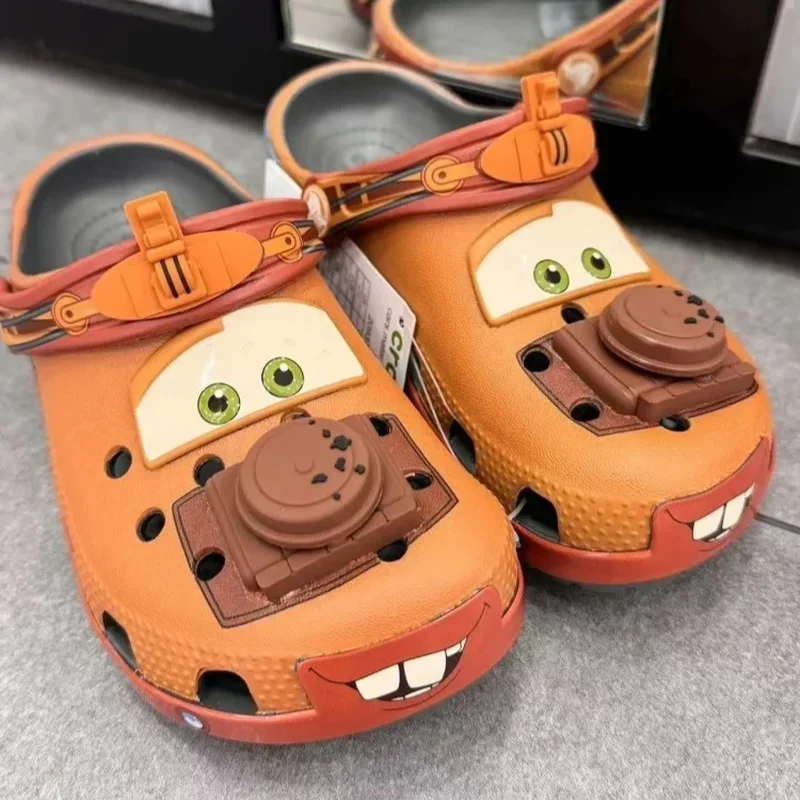 

Anime Maters Slippers Cars Shoes Outdoor Sandals Cute Cartoon Waterproof Breathable Ankle-Wrap EVA Shoes For Adult